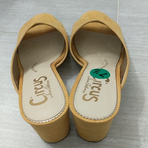 Circus by Sam Edelman Suzanna Open Toe Mules in Mustard Yellow Sz 7.5 - Picture 4 of 7